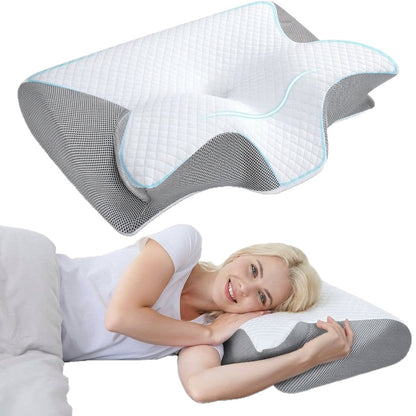 Ergonomic memory foam cervical pillow
