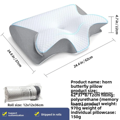 Ergonomic memory foam cervical pillow